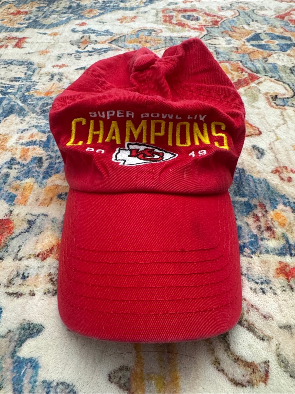 Kansas City Chiefs Super Bowl LIV Champions 2019 Red Embroidered Adjustable Hat